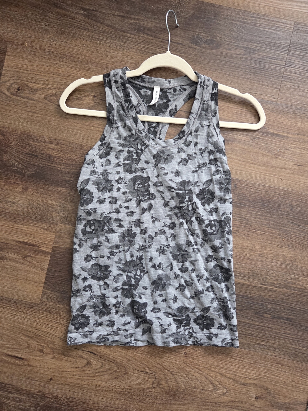 Athleta Gray Floral Racerback Tank